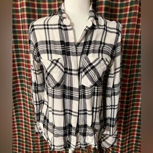 Cloth & Stone Monochrome Plaid Shirt